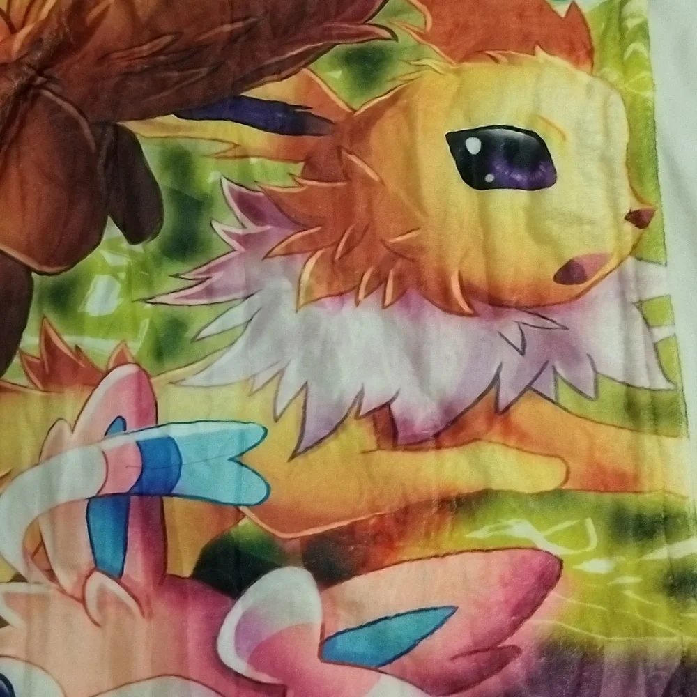 Pokemon Inspired Eevee Eeveelution Anime Fleece Throw Blanket 50x60 NEW